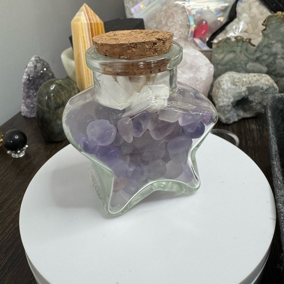 Other - 💜Purple Fluorite Mini Tumbles In Star Jar